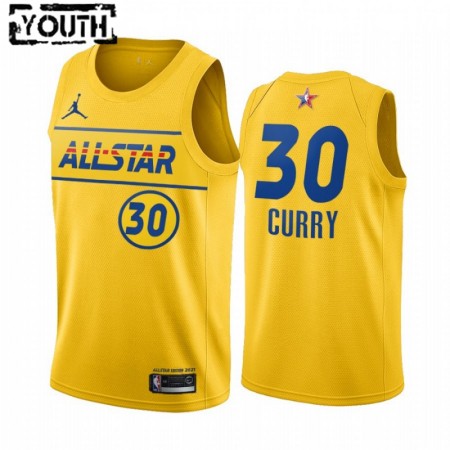 Dres Golden State Warriors Stephen Curry 30 2021 All-Star Jordan Brand Gold Swingman - Dječji